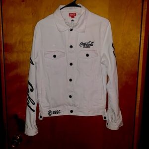 Staple Pigeon x Coca-Cola Men’s White Embroidered Jean Jacket